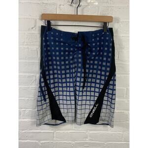 O'Neill Men's Geometric Hyperfreak Boardshorts Swim Blue/White Size 29